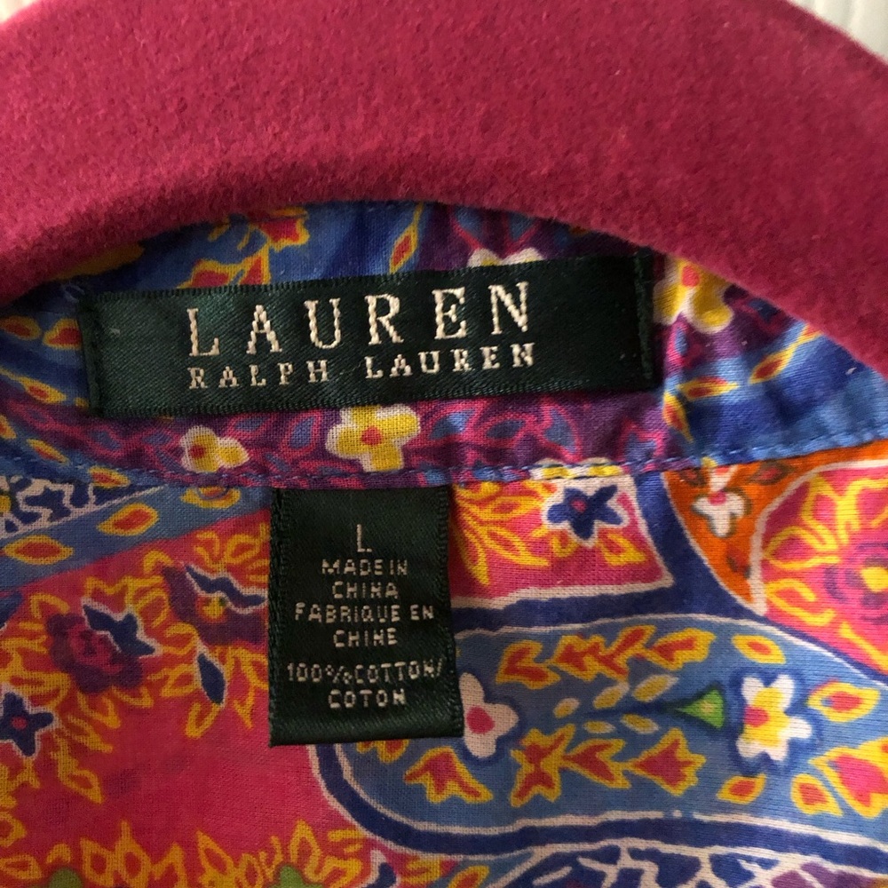 Ralph Lauren Multicolor Paisley Shirt size Large - Picture 2 of 8